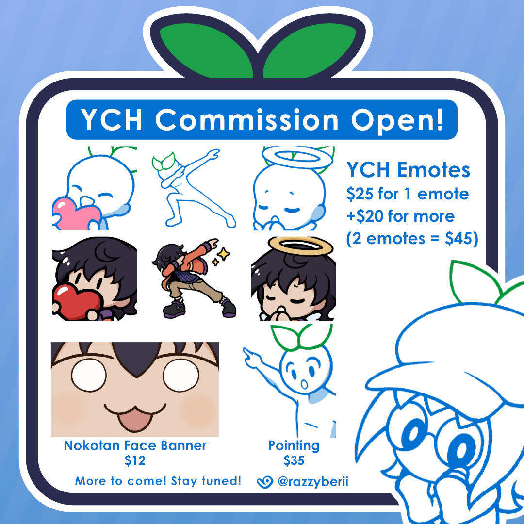 Emote and illustration Commissions available from razzyberii | razzyberii